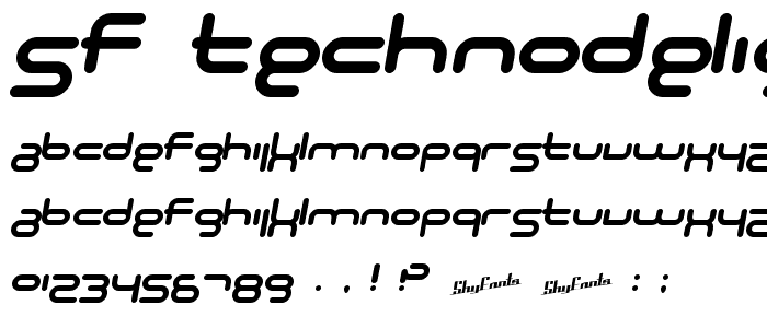 SF Technodelight NS Bold Italic font